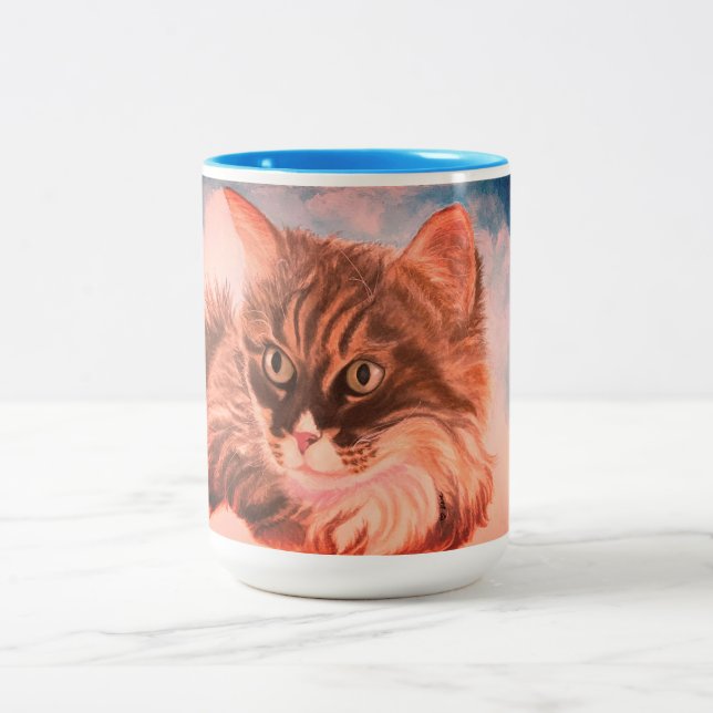 Cloud 9 Cat Two-Tone Coffee Mug (Center)