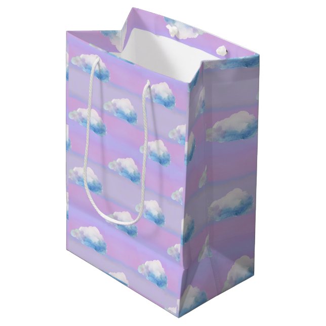 Cloud 9 Cloudy Purple and Blue Medium Gift Bag (Front Angled)