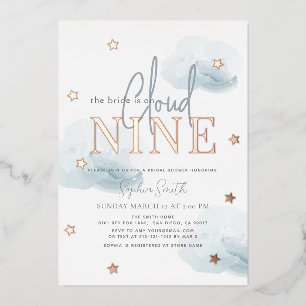 Cloud 9 Gold Stars & Blue Clouds Bridal Shower