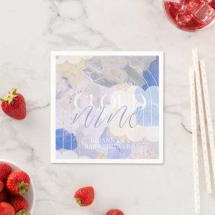 Cloud 9 Gouache Paint Brush Stroke Baby Shower Napkin
