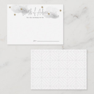 Cloud 9 Grey Baby Shower Advice Enclosure Card