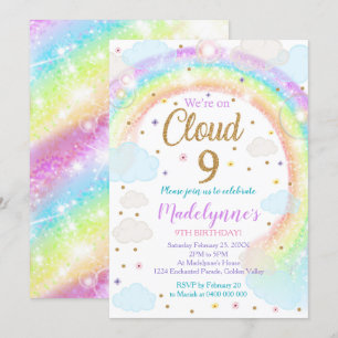 Cloud 9 Invitation Arc-en-ciel Nuages Invitation