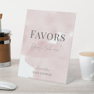 Cloud 9 Pink Sky Girl Baby Shower Favours Pedestal Sign