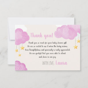 Cloud 9 Pink Thank You Card