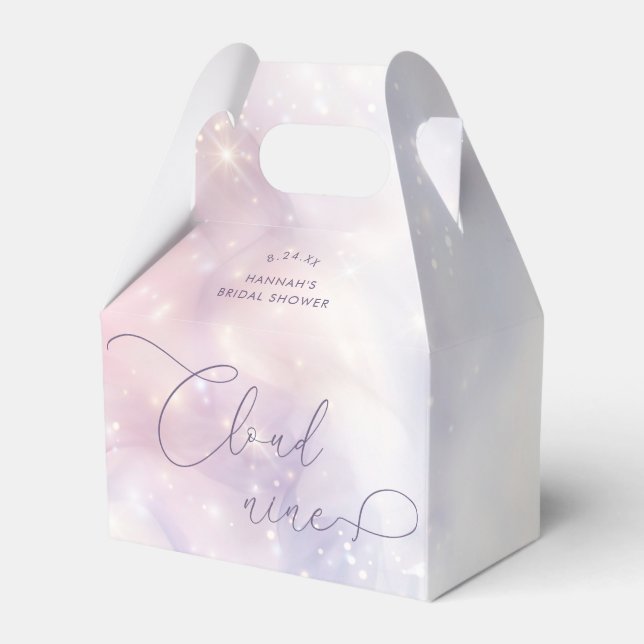 Cloud 9 Watercolor Bridal Shower  Favor Box (Front Side)