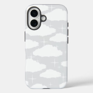 Cloud all-over-print with Sparkle Glitter iPhone 16 Case