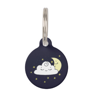 Cloud and Moon Pet Tag