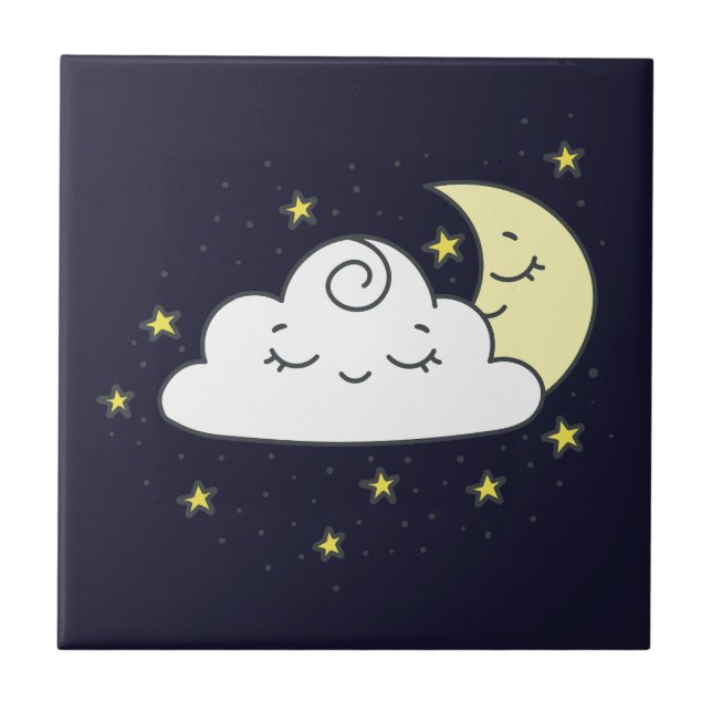 Cloud and Moon Tile (Front)