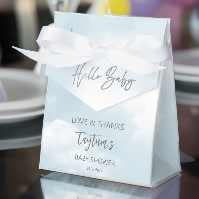 Cloud baby shower pastel grey clouds baby shower favor box (Cloud baby shower pastel grey clouds baby shower favor box)