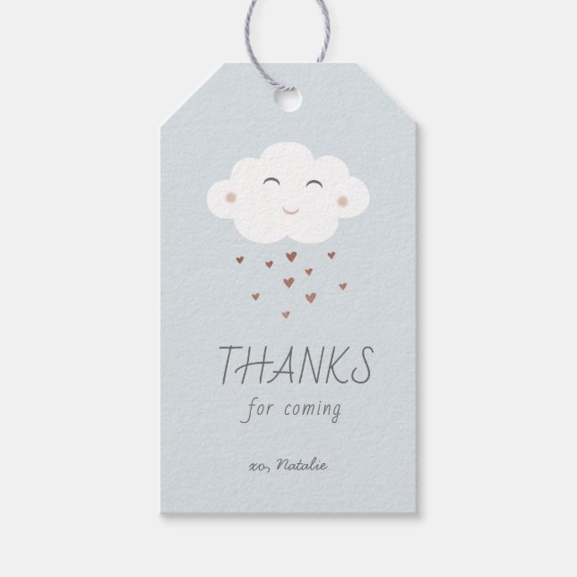 Cloud baby shower thank you gift tag (Front)