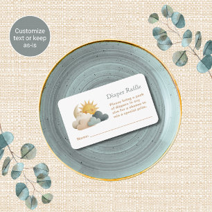 Cloud Baby Shower Theme Diaper Raffle Tickets Enclosure Card