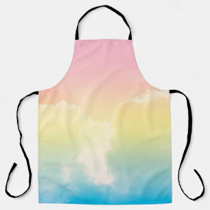 cloud background with a pastel colored gradient. b apron