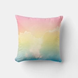 cloud background with a pastel coloured gradient. throw pillow