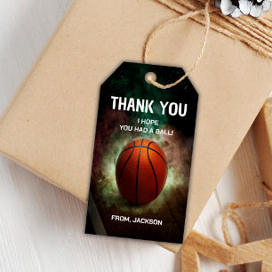 Cloud Basketball Birthday Gift Tags