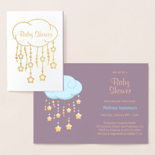 Cloud Beads Stars Mobile Baby shower Invitation