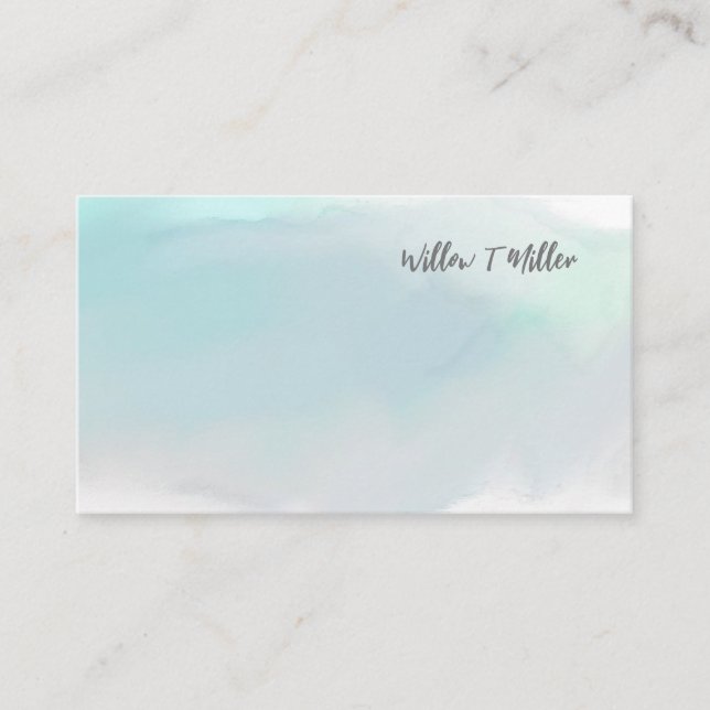 Cloud Blue Watercolor Cartes de visite antiques (Devant)