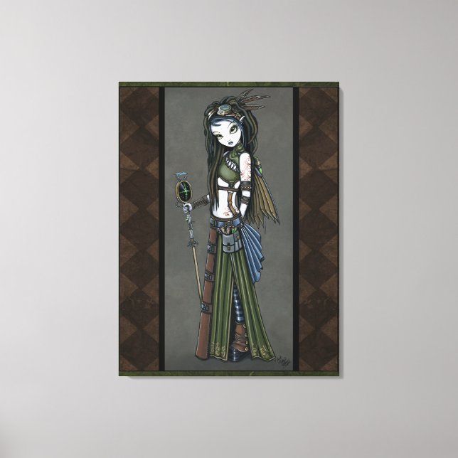 "Cloud Burst" Steampunk Aviatrix Fairy Canvs Print (Front)