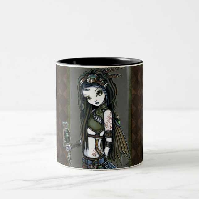 "Cloud Burst" Steampunk Aviatrix Fairy Mug (Center)