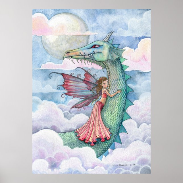 Cloud Busting Fairy Dragon Poster Print (Front)