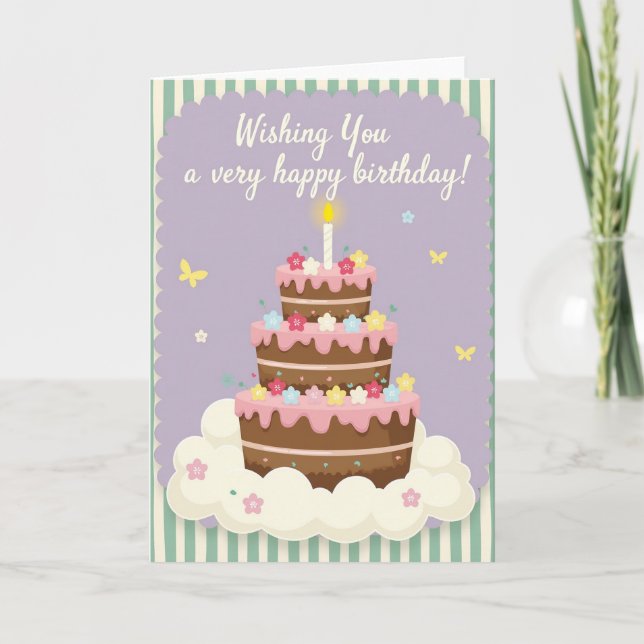 Cloud Cake Birthday Card (Front)