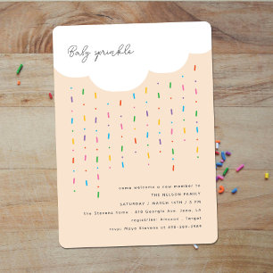 Cloud & Candy Sprinkles Peach Baby Sprinkle Invitation