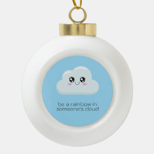 Cloud Ceramic Ball Christmas Ornament