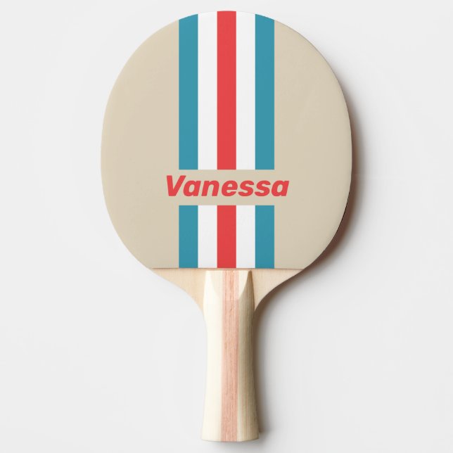 Cloud Chaser Pin Striped with Name Ping Pong Paddle (Front)