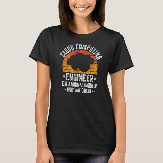 Cloud Computing Engineer Definition Retro Computer T-Shirt (Front)