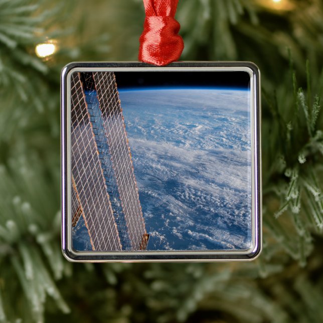 Cloud-Covered Tasman And Coral Seas. Metal Ornament (Tree)