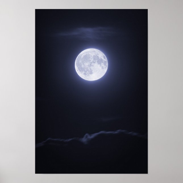 Cloud Covering Full Moon Poster (Front)