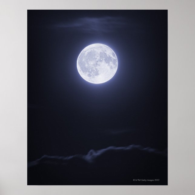 Cloud Covering Full Moon Poster (Front)