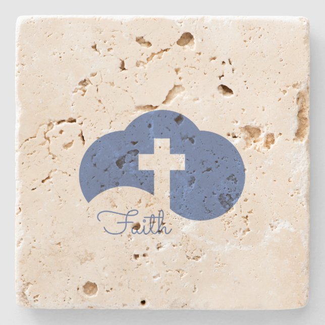Cloud Cross Stone Coaster (Front)