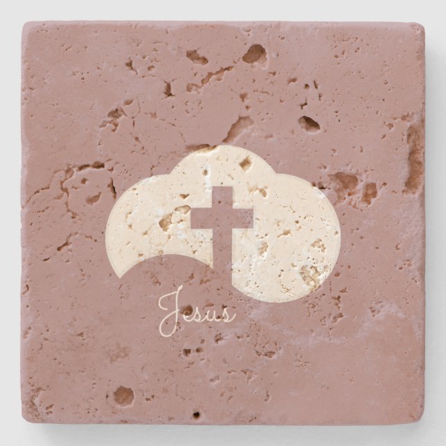 Cloud Cross Stone Coaster (Front)