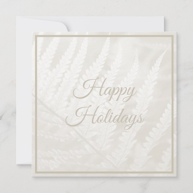 Cloud Dancer Botanic Foliage Christmas Holiday Card (Front)