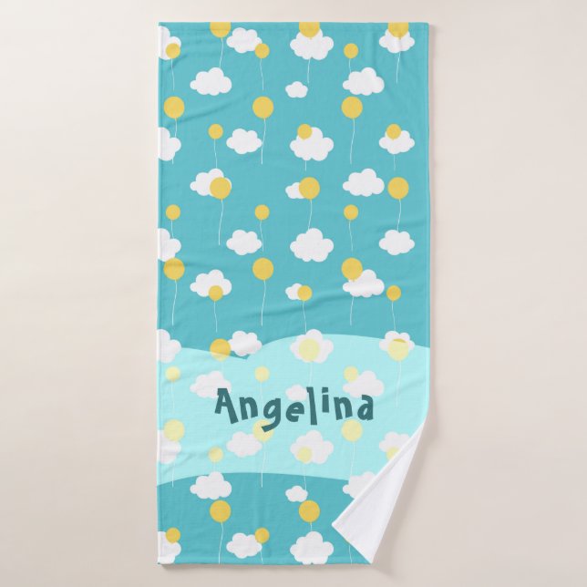Cloud et Ballon mou (Serviette de bain)