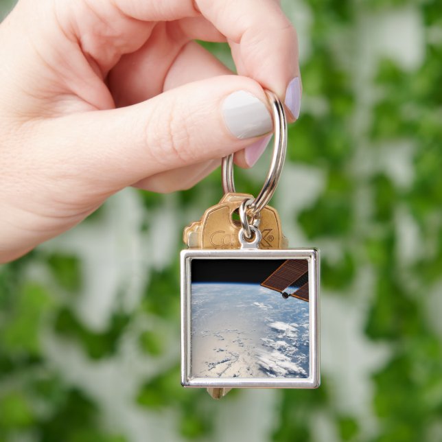 Cloud Formations Surrounding Sunglint Off Pacific Keychain (Hand)