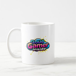 Cloud gamers inside coffee mug