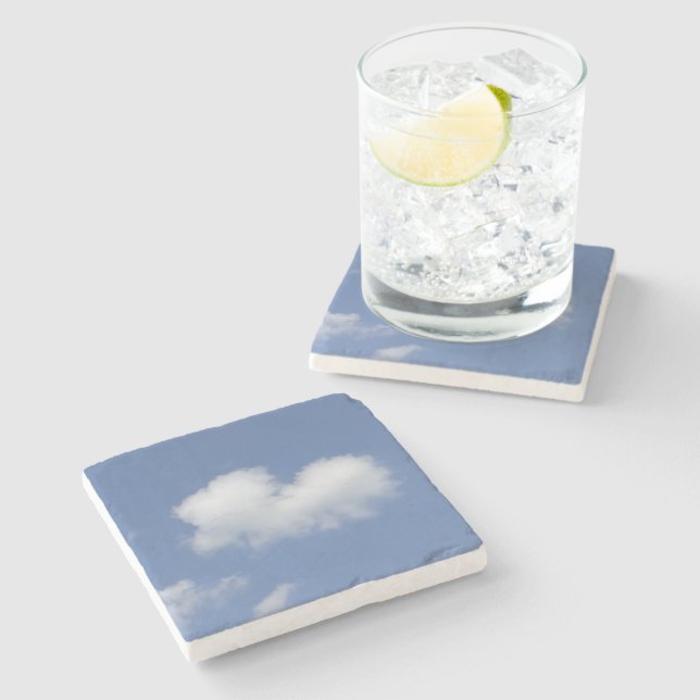 Cloud Heart  Stone Coaster (Side)