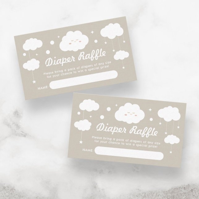 Cloud Heaven Sent Baby Shower Diaper Raffle Enclosure Card (Creator Uploaded)
