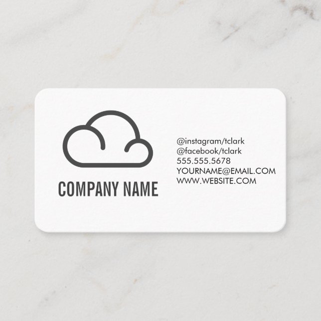 Cloud Icon Variation Business Card (Front)