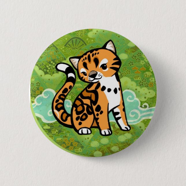 Cloud Leopard 2 Inch Round Button (Front)