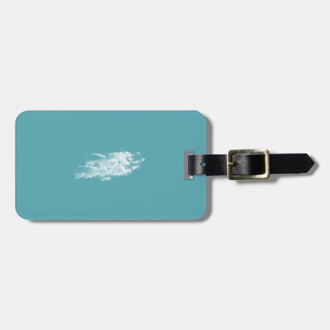Cloud Luggage Tag w/ leather strap (Front Horizontal)