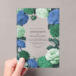 Cloud Mint, Alpine Blue & Evergreen Mist Wedding Acrylic Invitations