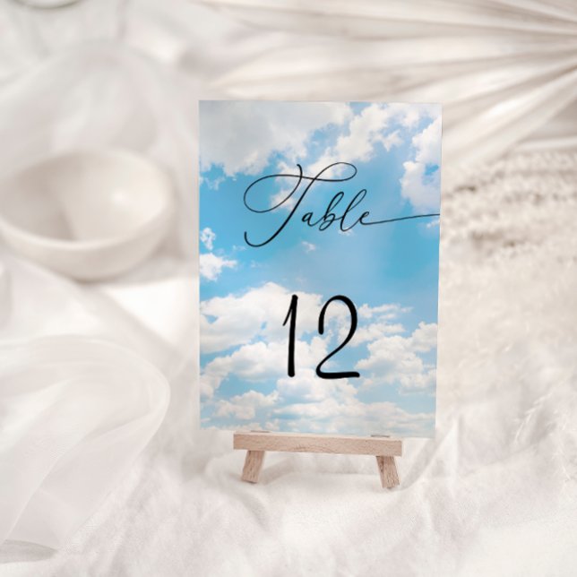 Cloud Neuf Mariage bleu Numéro de table (Créateur téléchargé)