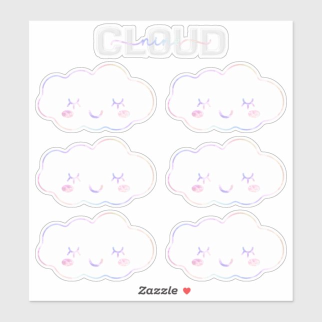 Cloud Neuf Sticker 9e anniversaire - Kawaii Pastel (Feuille)
