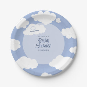 Cloud Nine 9 Baby Shower Cute Whimsical Party Paper Plate