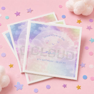 Cloud Nine 9th Birthday Napkins – Kawaii Pastel Sk