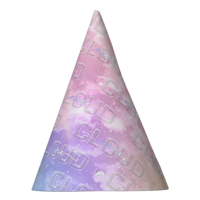 Cloud Nine 9th Birthday Party Hat – Watercolor Pas (Right)