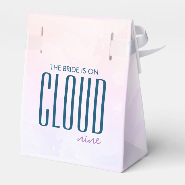 Cloud Nine Artsy Bold Pastel Bridal Shower Favor Box (Back Side)