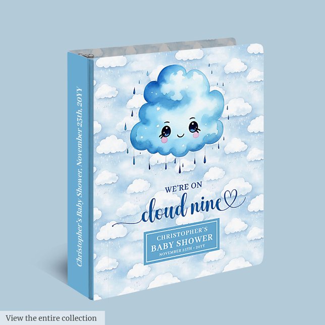 Cloud Nine Baby Boy Classeur Personnalisé Baby Sho (Cloud Nine Baby Boy Binder Personalized Baby Shower Gift)